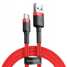 Заредете изображение във визуализатора на галерията – Baseus Cafule Cable Durable Nylon Braided Wire USB / USB-C QC3.0 3A 0,5M red (CATKLF-A09)
