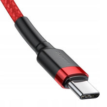 Заредете изображение във визуализатора на галерията – Baseus Cafule Cable Durable Nylon Braided Wire USB-C PD / USB-C PD PD2.0 60W 20V 3A QC3.0 2M red (CATKLF-H09)
