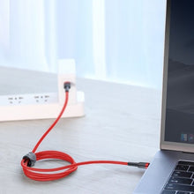 Заредете изображение във визуализатора на галерията – Baseus Cafule Cable Durable Nylon Braided Wire USB-C PD / USB-C PD PD2.0 60W 20V 3A QC3.0 2M red (CATKLF-H09)
