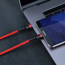 Заредете изображение във визуализатора на галерията – Baseus Cafule Cable Durable Nylon Braided Wire USB-C PD / USB-C PD PD2.0 60W 20V 3A QC3.0 2M red (CATKLF-H09)
