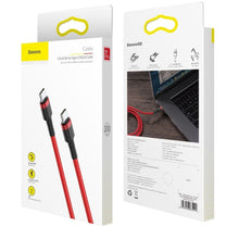 Заредете изображение във визуализатора на галерията – Baseus Cafule Cable Durable Nylon Braided Wire USB-C PD / USB-C PD PD2.0 60W 20V 3A QC3.0 2M red (CATKLF-H09)
