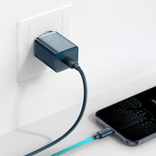 Заредете изображение във визуализатора на галерията – Baseus Super Si 1C fast wall charger USB Type C 20 W Power Delivery + USB Type C - Lightning cable 1m blue (TZCCSUP-B03)
