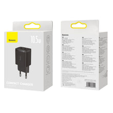 Заредете изображение във визуализатора на галерията – Baseus  Compact  Charger 2U 10.5W EU Black
