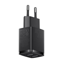 Заредете изображение във визуализатора на галерията – Baseus  Compact  Charger 2U 10.5W EU Black
