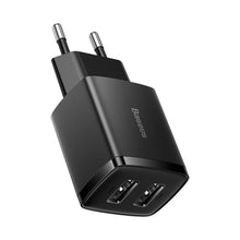 Заредете изображение във визуализатора на галерията – Baseus  Compact  Charger 2U 10.5W EU Black
