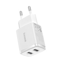 Заредете изображение във визуализатора на галерията – Baseus  Compact  Charger 2U 10.5W EU White
