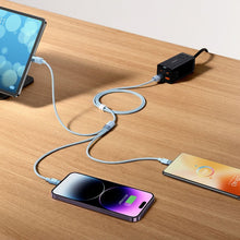 Заредете изображение във визуализатора на галерията – 3in1 USB - micro USB / Lightning / USB C 3.5A 1.2m cable Baseus StarSpeed - black
