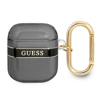 Оригинален гръб GUESS за APPLE AirPods 1/2 GUA2HHTSK (Strap Collection) черен