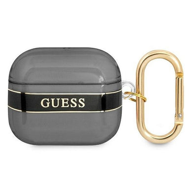 Оригинален гръб GUESS за APPLE AirPods 3 GUA3HHTSK (Strap Collection) черен