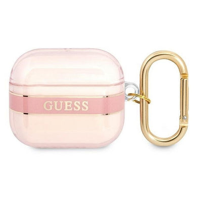 Оригинален гръб GUESS за APPLE AirPods 3 GUA3HHTSP (Strap Collection) розов