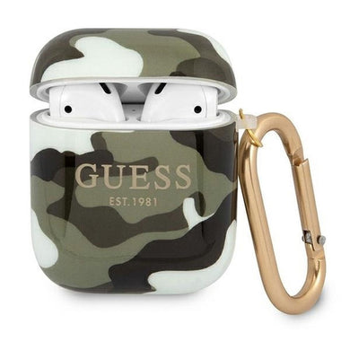 Оригинален гръб GUESS за APPLE AirPods 1/2 GUA2UCAMA (Camo Collection) khaki