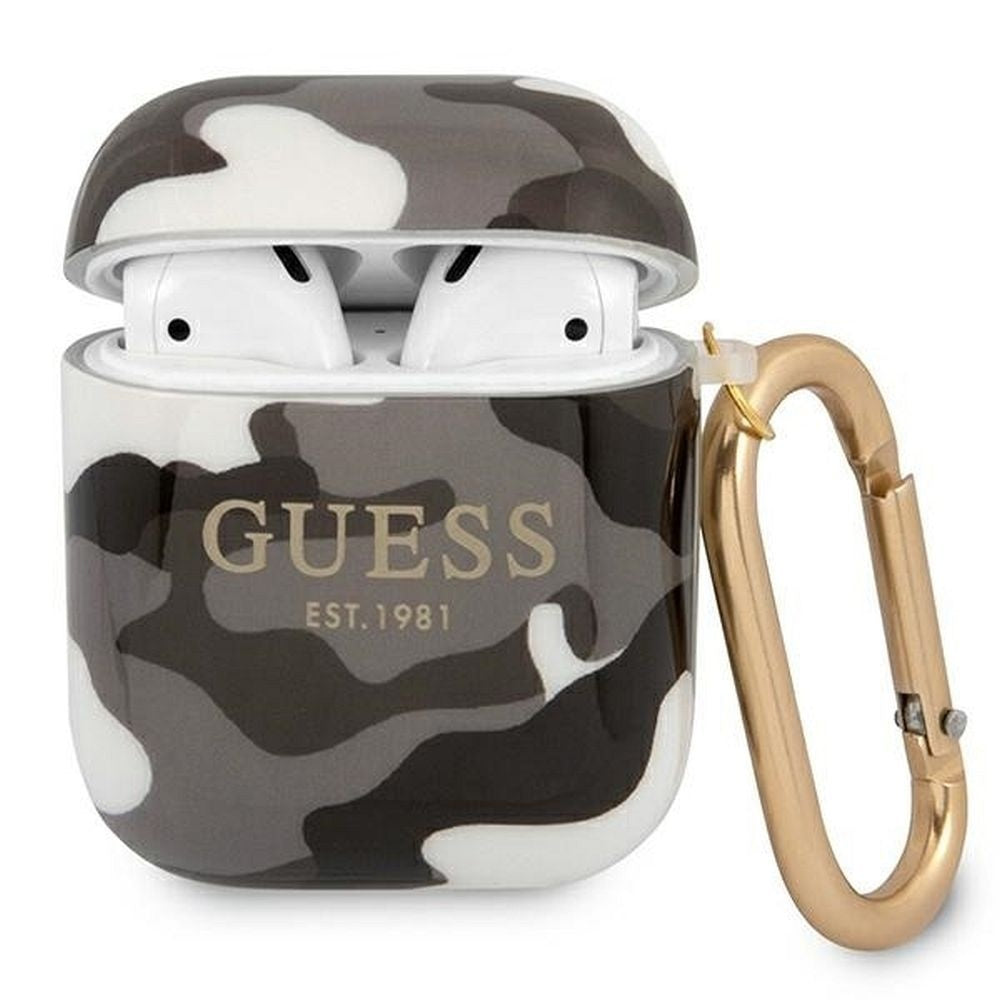 Оригинален гръб GUESS за APPLE AirPods 1/2 GUA2UCAMG (Camo Collection) черен