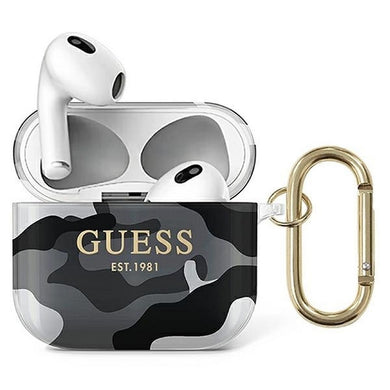 Оригинален гръб GUESS за APPLE AirPods 3 GUA3UCAMG (Camo Collection) черен