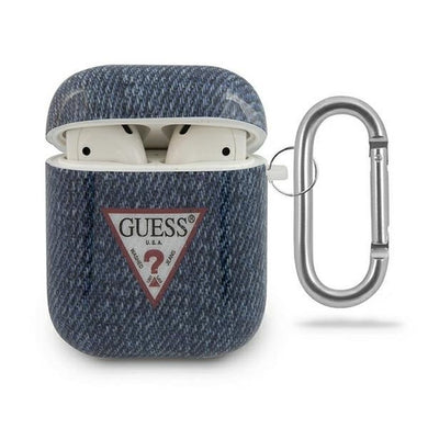 Оригинален гръб GUESS за APPLE AirPods 1/2 GUACA2TPUJULDB (Jeans Collection) dark син