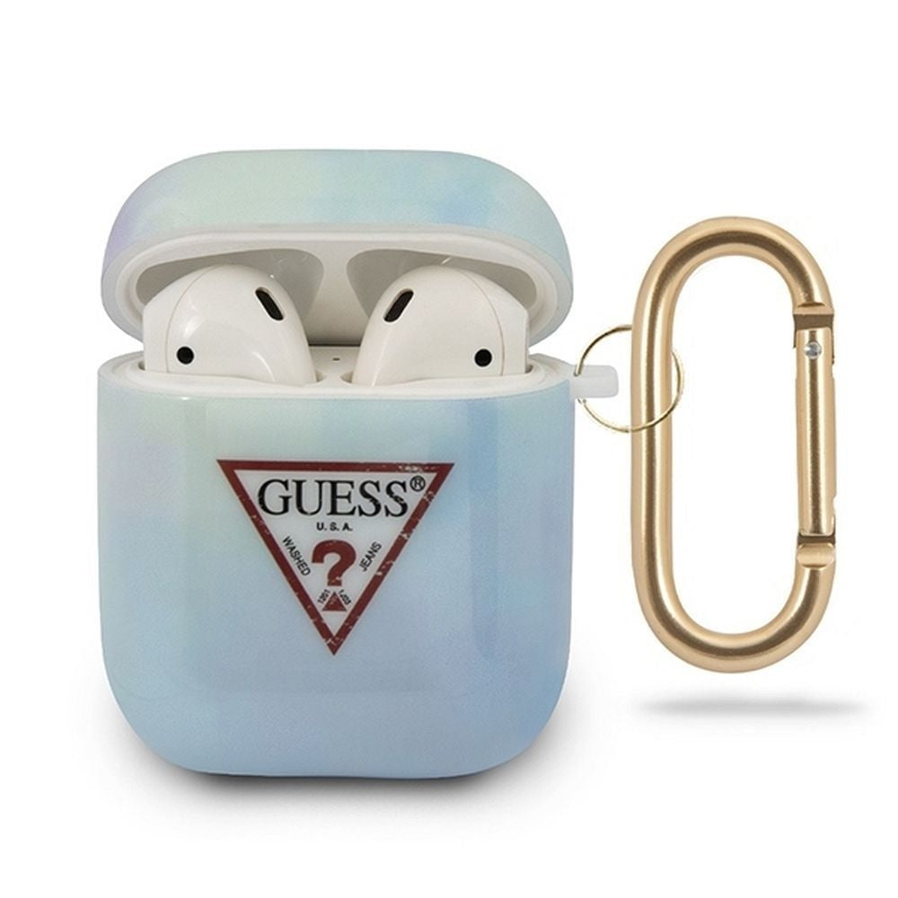 Оригинален гръб GUESS за APPLE AirPods 1/2 GUACA2TPUMCGC02 (Tie & Dye Collection) син