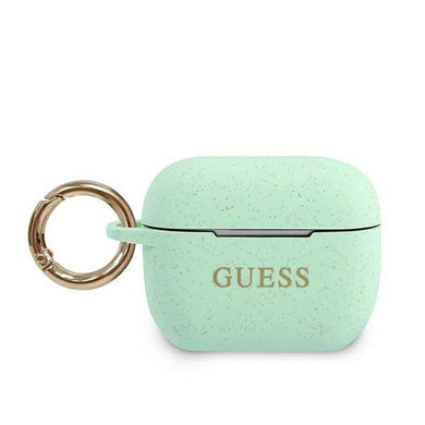 Оригинален гръб GUESS за APPLE AirPods Pro GUACAPSILGLGN (Silicone Glitter) зелен