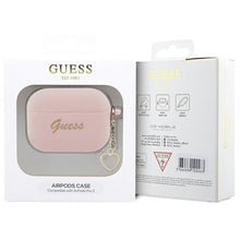 Заредете изображение във визуализатора на галерията – Оригинален гръб GUESS за APPLE AirPods Pro 2 (2022 / 2023) GUAP2LSCHSP (Silicone Charm Heart Collection) розов
