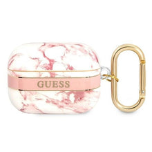 Заредете изображение във визуализатора на галерията – Оригинален гръб GUESS за APPLE AirPods Pro GUAPHCHMAP (Marble Strap Collection) розов
