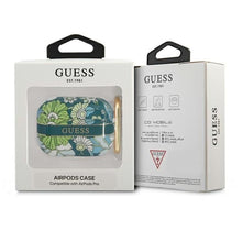 Заредете изображение във визуализатора на галерията – Оригинален гръб GUESS за APPLE AirPods Pro GUAPHHFLN (Flower Strap Collection) зелен
