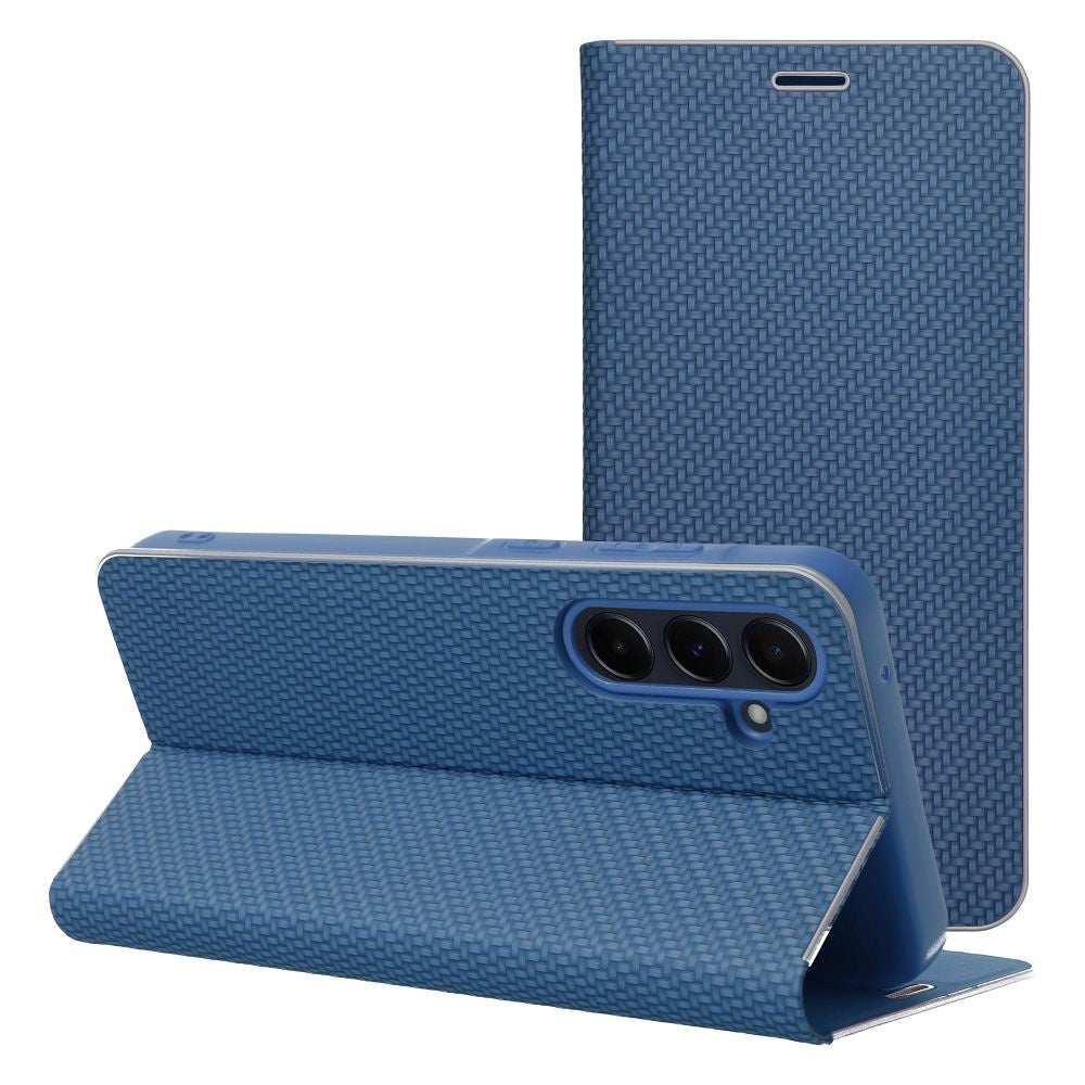 Калъф тип книга LUNA Carbon XIAOMI Redmi Note 14 5G син