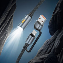 Заредете изображение във визуализатора на галерията – HOCO cable USB A / Type C to LED light UA38C black
