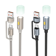 Заредете изображение във визуализатора на галерията – HOCO cable USB A / Type C to LED light UA38C gold
