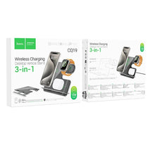 Заредете изображение във визуализатора на галерията – HOCO wireless charger 3in1 compatible with MagSafe and APPLE Watch 15W CQ19 metal gray
