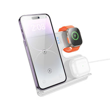 Заредете изображение във визуализатора на галерията – HOCO wireless charger 3in1 compatible with MagSafe and APPLE Watch 15W CQ19 silver
