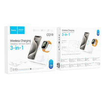 Заредете изображение във визуализатора на галерията – HOCO wireless charger 3in1 compatible with MagSafe and APPLE Watch 15W CQ19 silver
