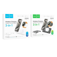 Заредете изображение във визуализатора на галерията – HOCO wireless charger 3in1 compatible with MagSafe and APPLE Watch 15W CQ19 silver
