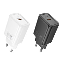 Заредете изображение във визуализатора на галерията – HOCO wall charger Type C PD QC 20W N60 black
