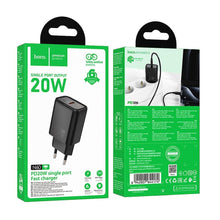 Заредете изображение във визуализатора на галерията – HOCO wall charger Type C PD QC 20W N60 black
