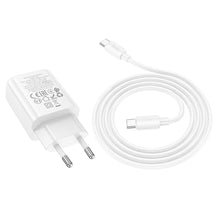 Заредете изображение във визуализатора на галерията – HOCO wall charger Type C + cable Type C to Type C PD QC 20W N60 white
