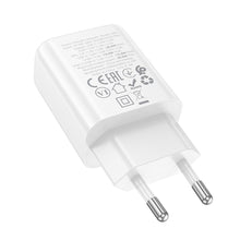 Заредете изображение във визуализатора на галерията – HOCO wall charger USB A + Type C PD QC3.0 3A 30W N63 white
