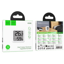 Заредете изображение във визуализатора на галерията – HOCO electronic clock with hygrothermometer HX40 white
