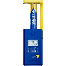 Заредете изображение във визуализатора на галерията – VARTA battery tester with digital display (AA, AAA, Type C, Type D, 9V, button) 893101111 blue
