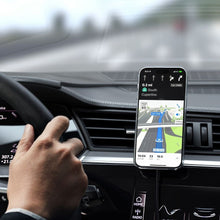 Заредете изображение във визуализатора на галерията – SATECHI magnetic car holder for air vent with wireless chargibg compatible with MagSafe Qi2 15W ST-Q2CCM space gray
