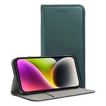 Заредете изображение във визуализатора на галерията – SMART MAGNETO Book case for MOTOROLA G15 dark green
