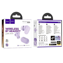 Заредете изображение във визуализатора на галерията – HOCO wireless earphone bluetooth TWS EQ19 purple
