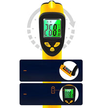 Заредете изображение във визуализатора на галерията – Non-contact infrared laser thermometer pyrometer RC-K-1397 yellow black
