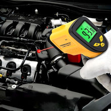 Заредете изображение във визуализатора на галерията – Non-contact infrared laser thermometer pyrometer RC-K-1397 yellow black
