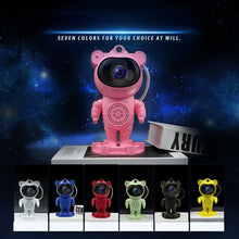 Заредете изображение във визуализатора на галерията – Astronaut star projector with bluetooth speaker X2502 pink
