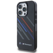 Заредете изображение във визуализатора на галерията – Гръб BMW за IPHONE 16 Pro Max BMHCP16X23HTRAK (Motorsport IML Random Stripes) черен
