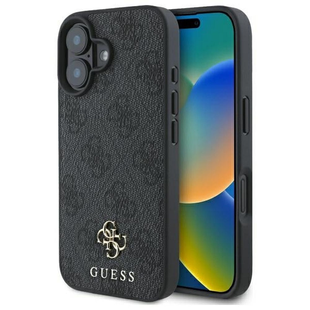 GUESS case for IPHONE 16 comaptible with MagSafe GUHMP16SP4SM4MK (PU 4G Small and Classic) black