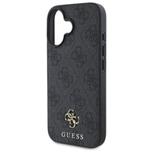 Заредете изображение във визуализатора на галерията – GUESS case for IPHONE 16 comaptible with MagSafe GUHMP16SP4SM4MK (PU 4G Small and Classic) black
