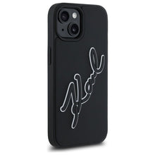 Заредете изображение във визуализатора на галерията – KARL LAGERFELD case for IPHONE 15 KLHCP15S3DRKSDLK (3D Rubber Signature) black
