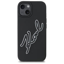 Заредете изображение във визуализатора на галерията – KARL LAGERFELD case for IPHONE 15 KLHCP15S3DRKSDLK (3D Rubber Signature) black
