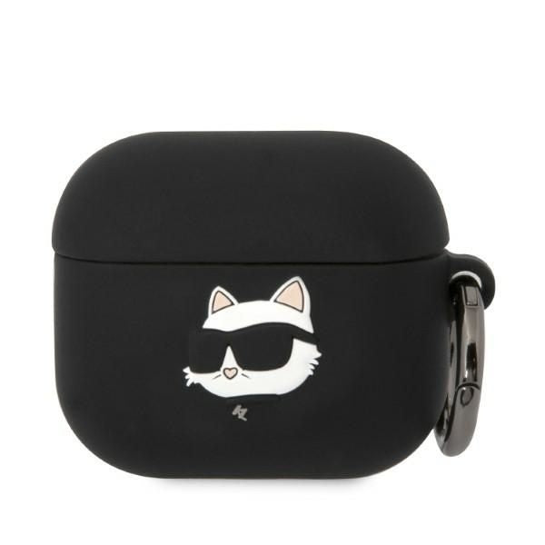 Original калъф за слушалки   KARL LAGERFELD KLA3RUNCHK за Apple Airpods 3 (3D Sil NFT Choupette / black)