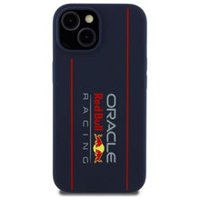 Заредете изображение във визуализатора на галерията – REDBULL case for IPHONE 15 compatible with MagSafe RBHMP15S24SIOLRV (Silicone Oversize Vertical Logo) navy
