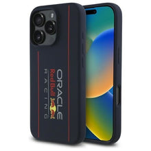 Заредете изображение във визуализатора на галерията – Гръб RED BULL за IPHONE 16 Pro compatible with MagSafe RBHMP16L24SIOLRV (Silicone Oversize Vertical Logo) тъмно син
